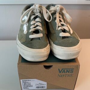 Vans x Notre Olive Green Sneakers with Cream Accents